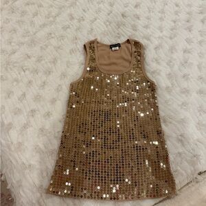 Wet Seal Gold Sequin Tank Top